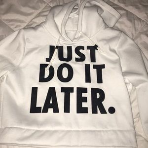 Just Do It Later cropped hoodie